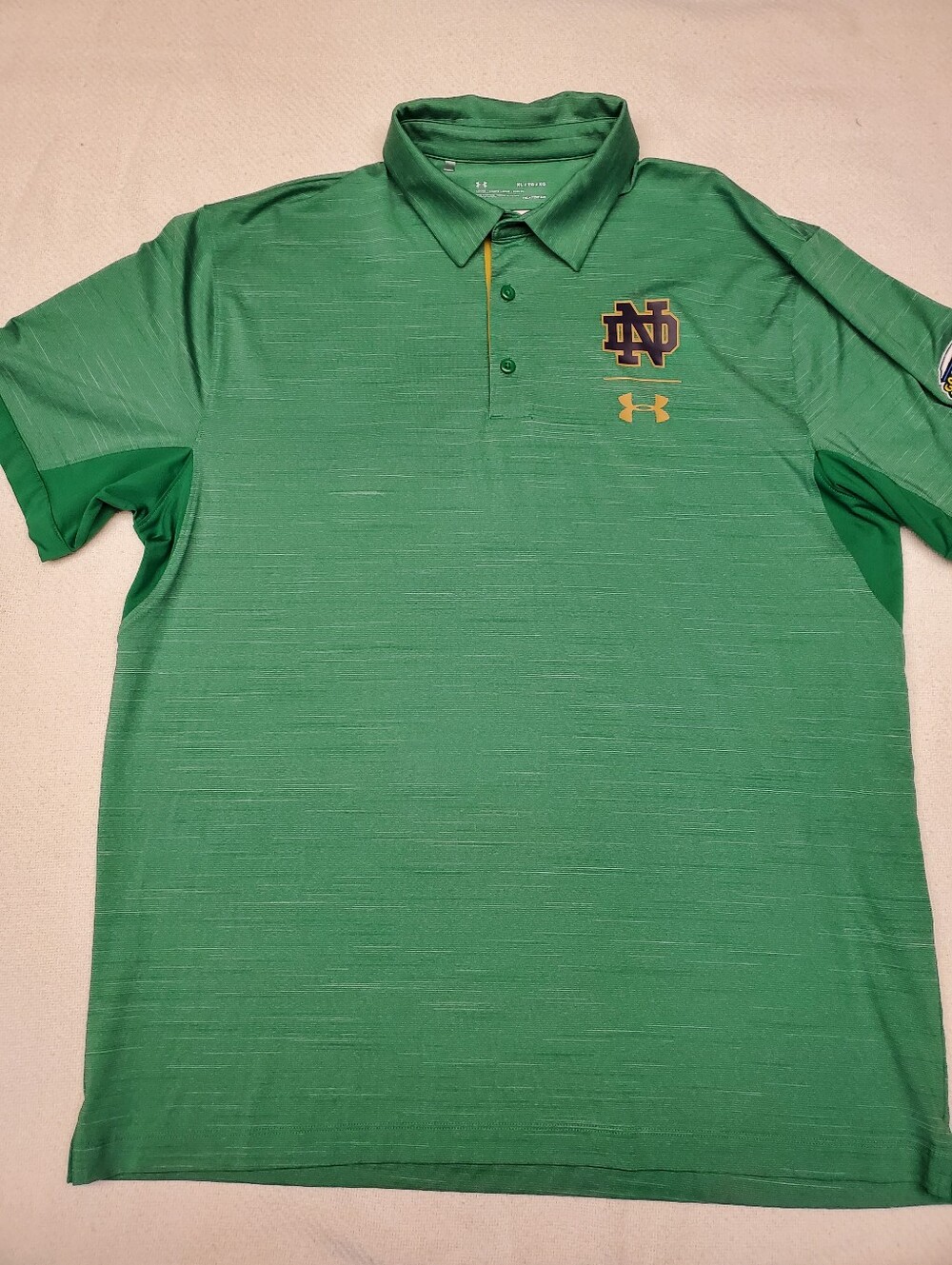 Under Armour Notre Dame Fighting Irish Goodyear Cotton Bowl Polo XL HeatGear